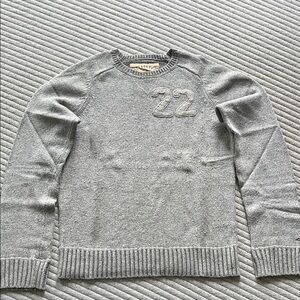 Hollister Gray Crewneck Sweater with Ribbed Cuffs